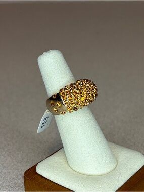 Camille Lucie Gold Pave Crystal Dome Ring
